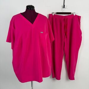 Figs Technical Collection Scrub Set 5XL /6XL Pink Kade Pant Catarina Top Flaw
